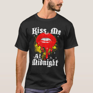T-shirt Joyeux Nouvel An Eve M'Embrasse À Minuit Lips