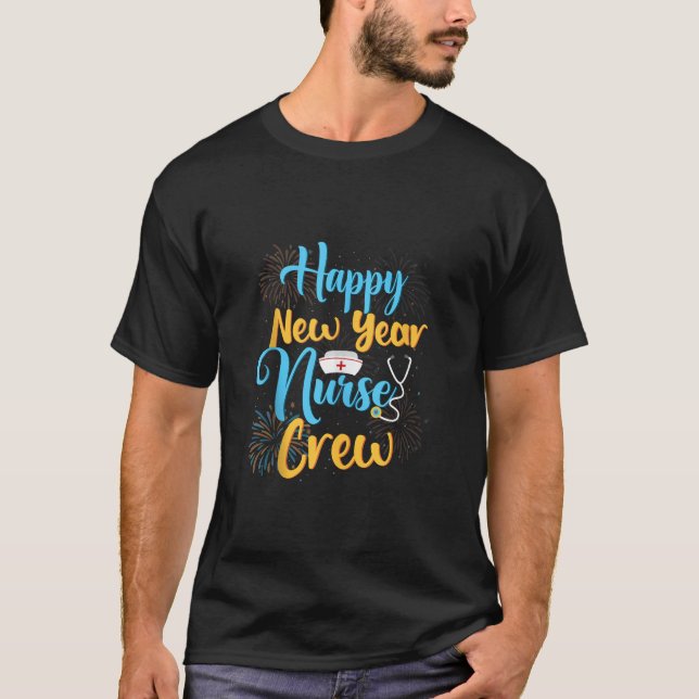 T-shirt Joyeux Nouvel An Nurse Crew 2024 Nouvel An Pour In (Devant)