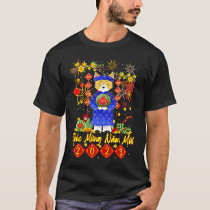 T-shirt Joyeux Nouvel An Xuân Quý Mao 2023 Chat dans l'Ao 