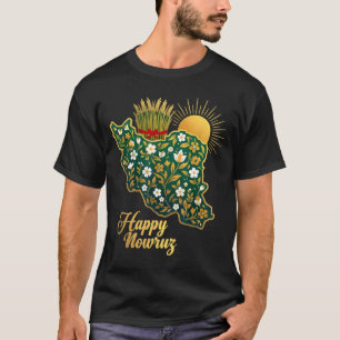 T-shirt Joyeux Nowruz Nouvel An Persan Iran Carte Florale