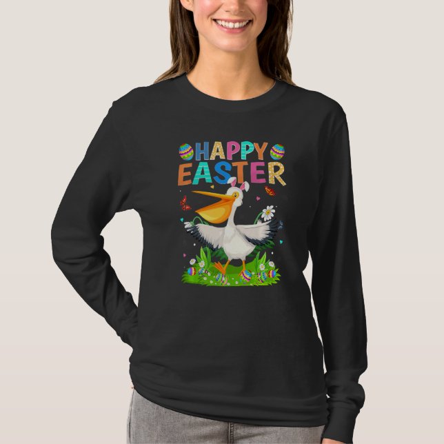 T-shirt Joyeux oeuf de lapin de Pâques Funny Oiseau de Pél (Devant)