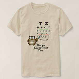 T-shirt Joyeux Optométriste Jour Chouette et Oeil Diagramm