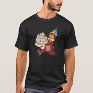 T-shirt Joyeux Ours D'Anniversaire Portant Un Grand Joyeux