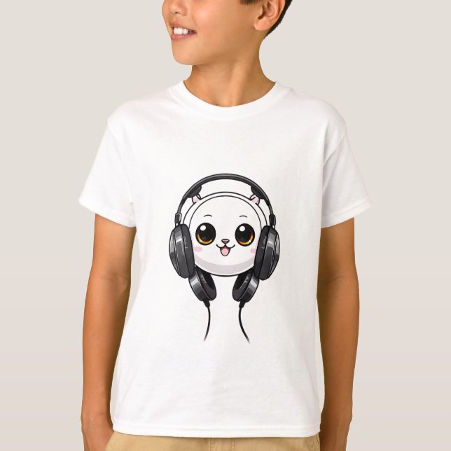 T-shirt Joyeux Panda et la musique partout (Devant)