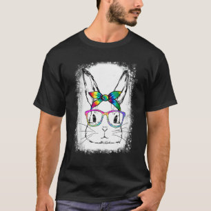 T-shirt Joyeux Pâques 2022 Dy my Bunny Face Tie Dye Glass