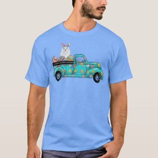 T-shirt Joyeux Pâques mignon lapin Chien Maltais Oeufs Vie