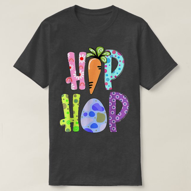 T-shirt Joyeux Pâques mignon Leopard Bunny Hip hop Pâques  (Design devant)