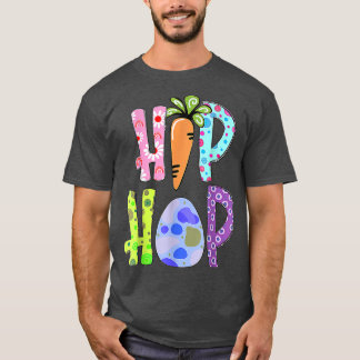 T-shirt Joyeux Pâques mignon Leopard Bunny Hip hop Pâques 