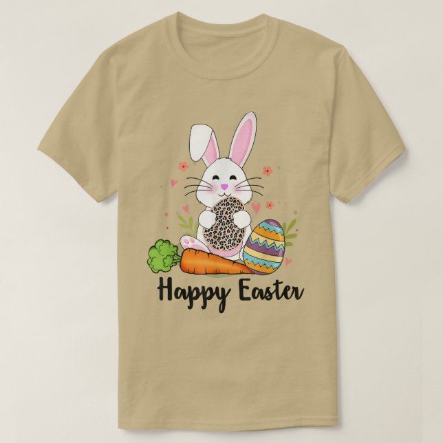 T-shirt Joyeux Pâques, oeuf de lapin carotté  (Design devant)