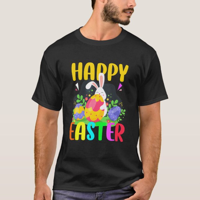 T-shirt Joyeux Pâques Pour Homme Femme Jeune Enfant Avec M (Devant)