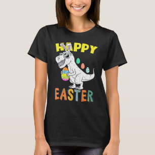 T-shirt Joyeux Pâques T Rex Dino Bunny Egg Boys Girls 2