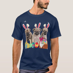 T-shirt Joyeux Pâques Trois Carlins portant Bunny Ear Amou