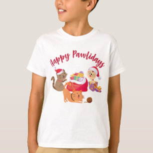 T-shirt Joyeux Pawlidays Christmas Cats Party