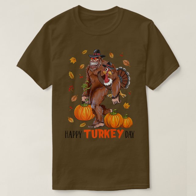 T-shirt Joyeux pèlerin de Bigfoot Sasquatch Turquie  (Design devant)