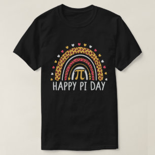 T-shirt Joyeux Pi Day 3.14 Leopard Rainbow Math Enseignant