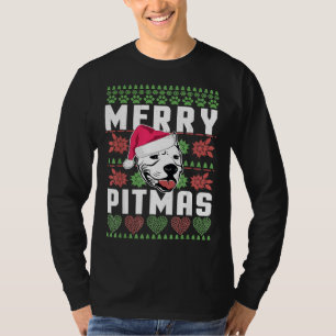 T-shirt Joyeux Pitmas Amoureux des chiens Pitbull Noël