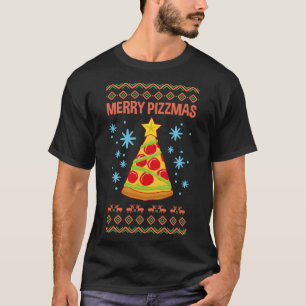 T-shirt Joyeux Pizzmas Drôle Pizza Noël Pizza Vilain Noël