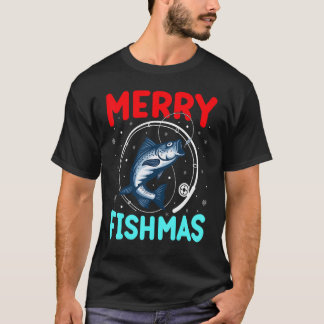 T-shirt Joyeux Poisson Noël Pêche Poisson Pêcheur Noël