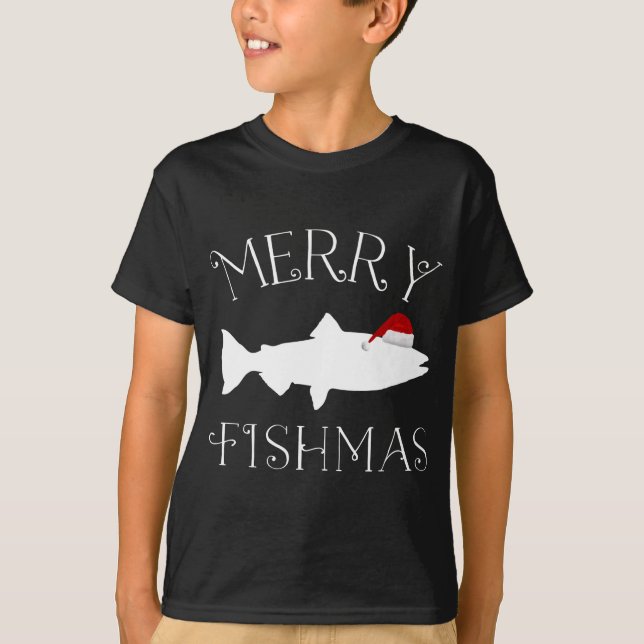 T-shirt Joyeux poisson poisson Noël Noël (Devant)