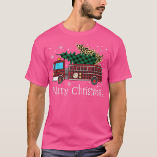 T-shirt Joyeux pompier sapin sapin de Noël Pompier Tampon