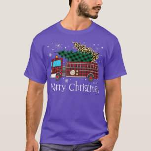 T-shirt Joyeux pompier sapin sapin de Noël Pompier Tampon