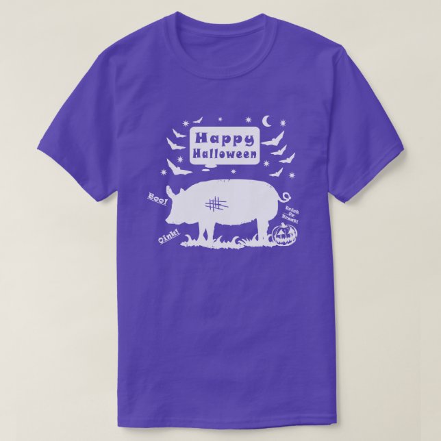 T-shirt Joyeux porc d'Halloween (Design devant)