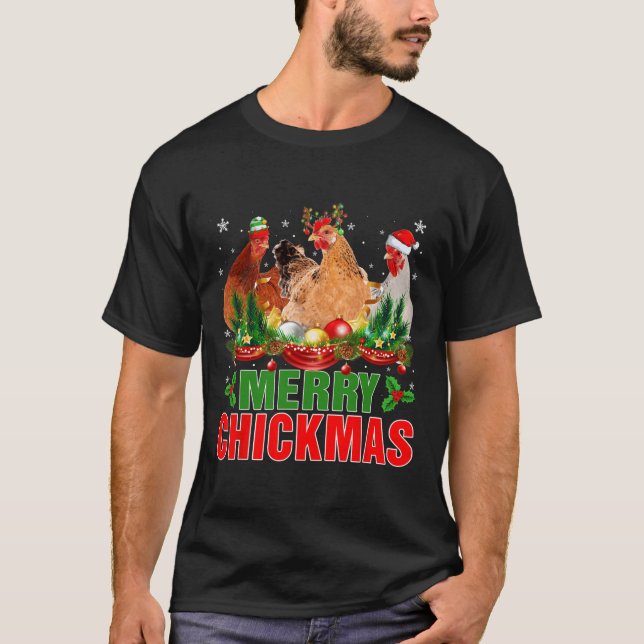 T-shirt Joyeux poulets de Noël Poulet de Noël Pâtissiers d (Devant)
