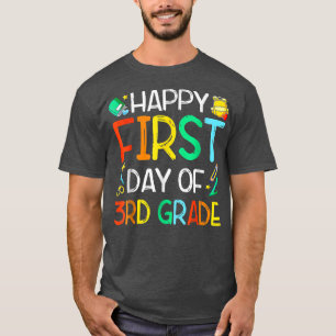 T-shirt Joyeux Premier Jour De 3E Année De Retour À L'Écol