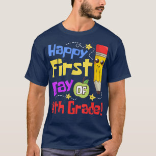 T-shirt Joyeux Premier Jour De 4E Année De Retour À L'Écol