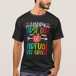 T-shirt Joyeux Premier Jour De 5E Année Virtuelle De Retou