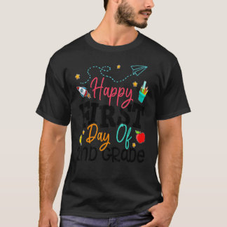 T-shirt Joyeux Premier Jour De Deuxième Année Enseignant R