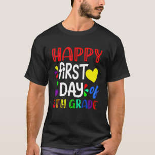 T-shirt Joyeux Premier Jour De Huitième Année Mignonne Ret