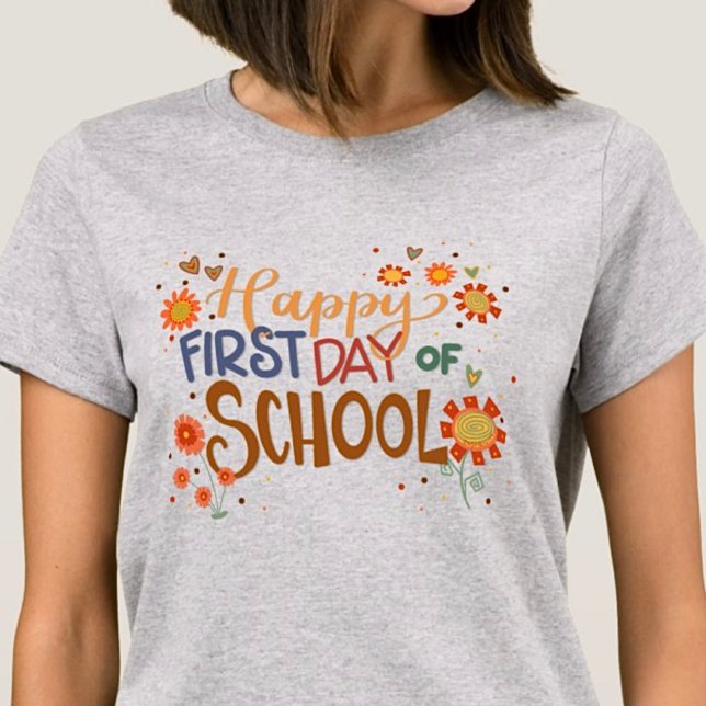 T-shirt Joyeux premier jour de l'école amusant enseignant  (Créateur téléchargé)
