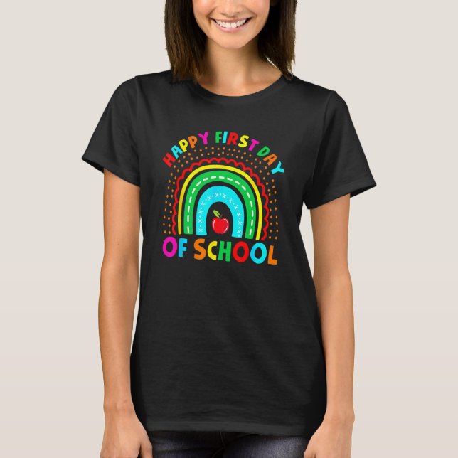 T-shirt Joyeux Premier Jour De L'École Boho Arc-En-Ciel Re (Devant)
