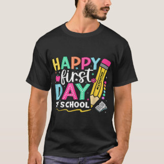T-shirt Joyeux Premier Jour De L'École Crayon Enseignant E