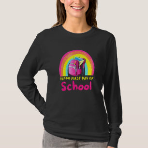 T-shirt Joyeux Premier Jour De L'École Distressé Accueil B