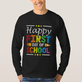 T-shirt Joyeux Premier Jour De L'École Élèves De Niveau Pu