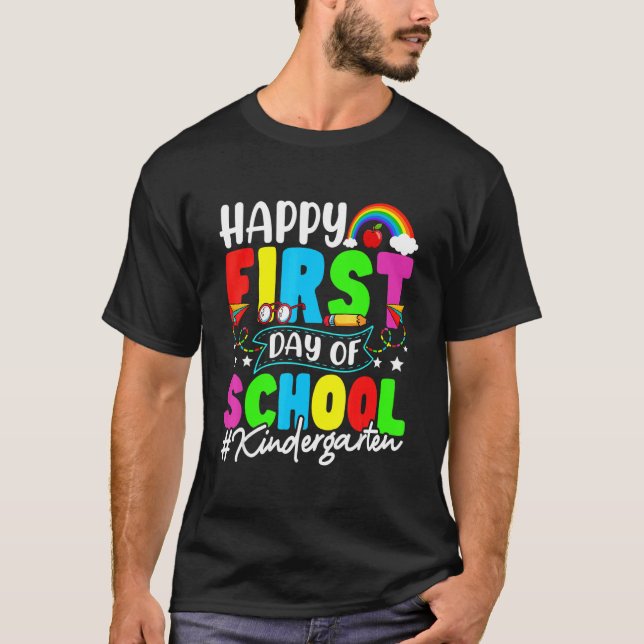 T-shirt Joyeux Premier Jour De L'École Maternelle Retour À (Devant)