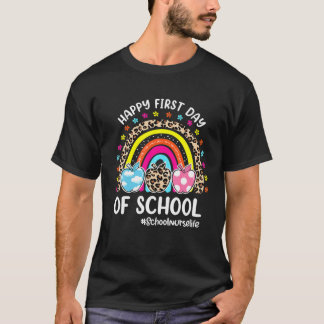 T-shirt Joyeux Premier Jour De L'École Rainbow Apple École