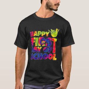 T-shirt Joyeux Premier Jour De L'École Tie Dye Pencil Cute