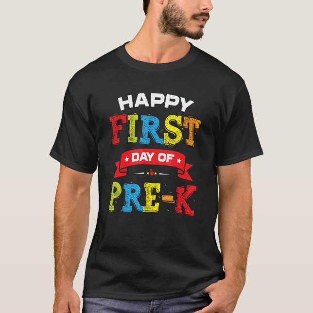 T-shirt Joyeux Premier Jour De Pré-K Chemise Étudiants Pr (Devant)