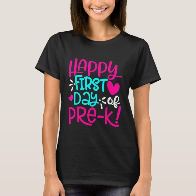 T-shirt Joyeux Premier Jour De Pré k Enseignants Femmes Ét (Devant)