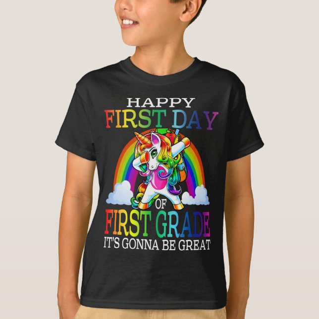 T-shirt Joyeux Premier Jour De Première Année (Devant)