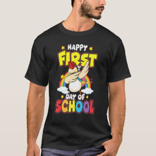 T-shirt Joyeux premier jour d'école Dabbing Chicken retour