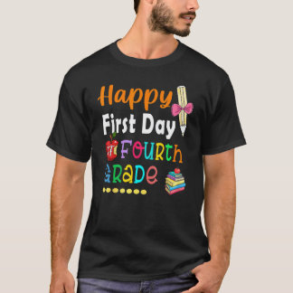 T-shirt Joyeux premier jour d'école professeur de 4e année