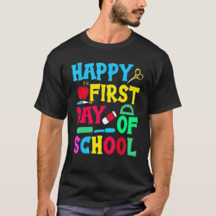 T-shirt Joyeux Premier Jour D'école Professeur Mignon Reto