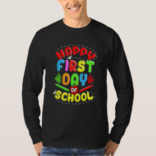 T-shirt Joyeux premier jour d'école Professeur Retour à l'
