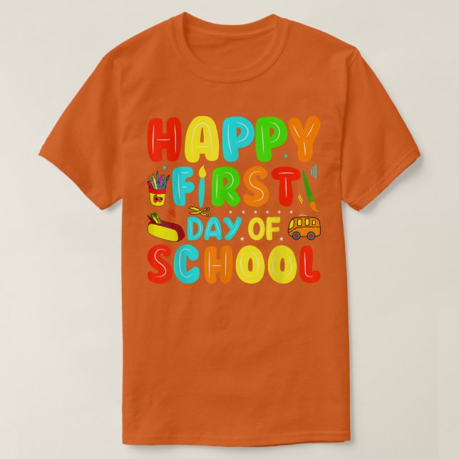 T-shirt Joyeux Premier Jour D'École Retour À L'École (Design devant)
