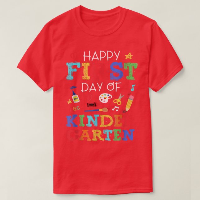 T-shirt Joyeux Premier Jour D'Enseignant De La Maternelle  (Design devant)