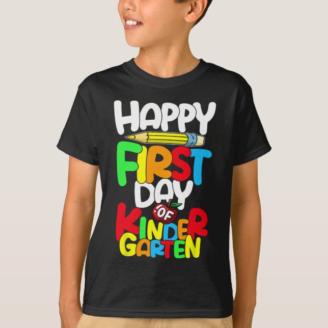 T-shirt Joyeux Premier Jour D'Enseignant De La Maternelle  (Devant)